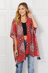 Kimono Paisley Justin Taylor en rouge